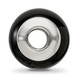 Sterling Silver 925 Black Agate Bead with Polished Finish Elegant Design